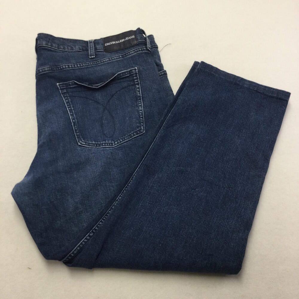 Calvin Klein Jeans Jeans Mens 40x28 Blue Straight Leg Denim Zip Fly CKJ 035